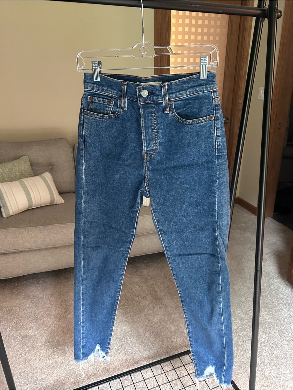 Levi's Dark Blue Cropped Ankle Jeans